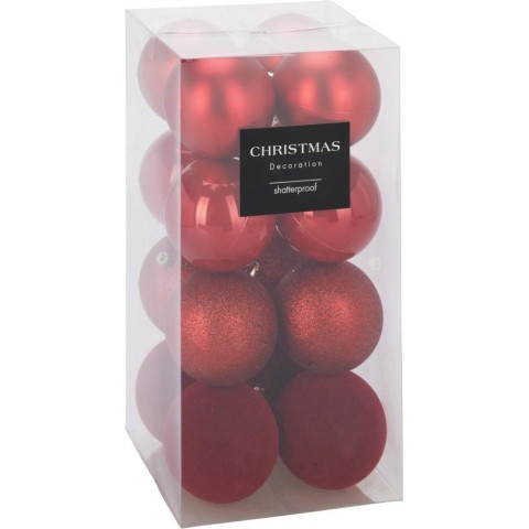 16 SFERE PP 8CM ROSSO